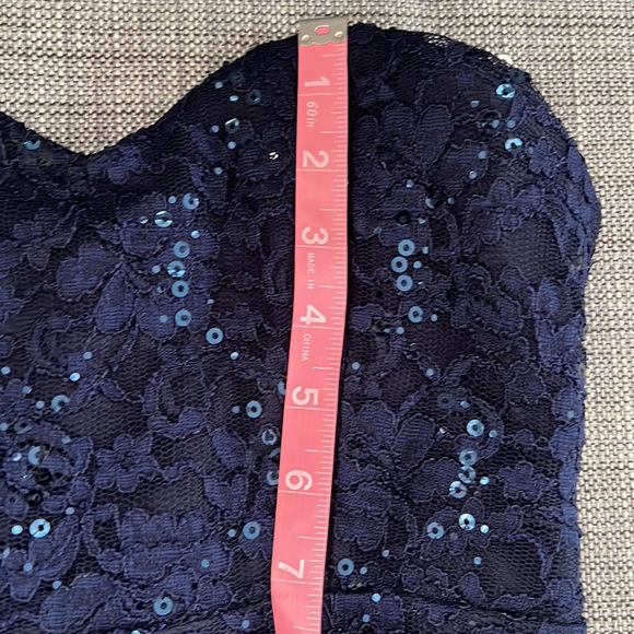 Strapless Sweetheart Sequin & Lace Mermaid Formal Dress - Picture 8 of 8